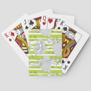 dog playing pattern background poker cards