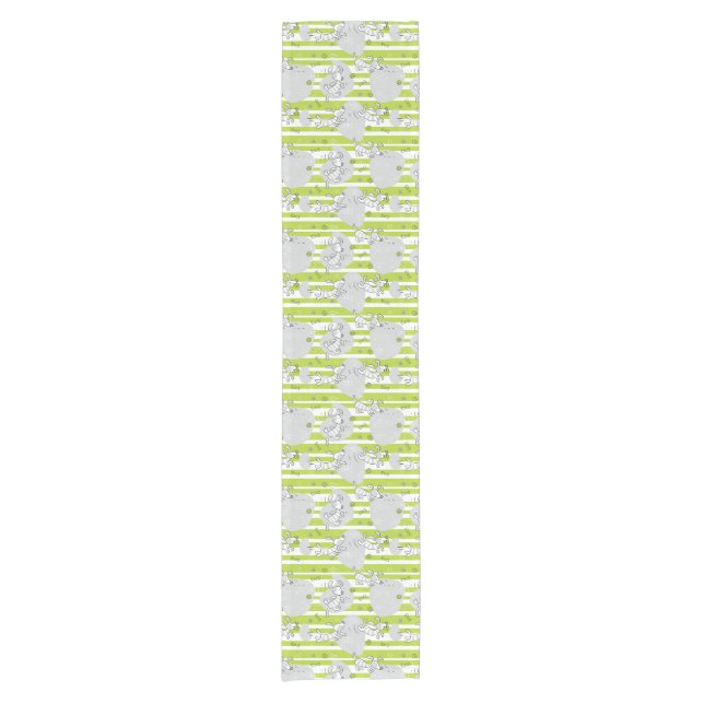 dog playing pattern background short table runner (Front)