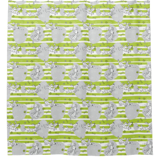 dog playing pattern background shower curtain (Front)