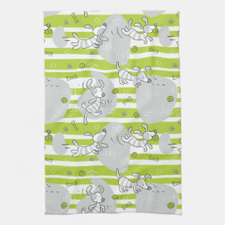 dog playing pattern background towel