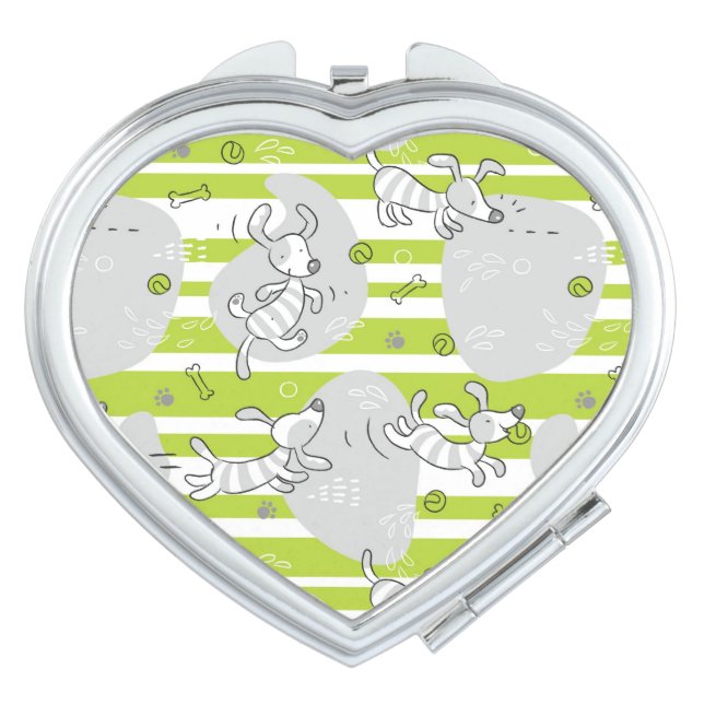 dog playing pattern background vanity mirror (Front)