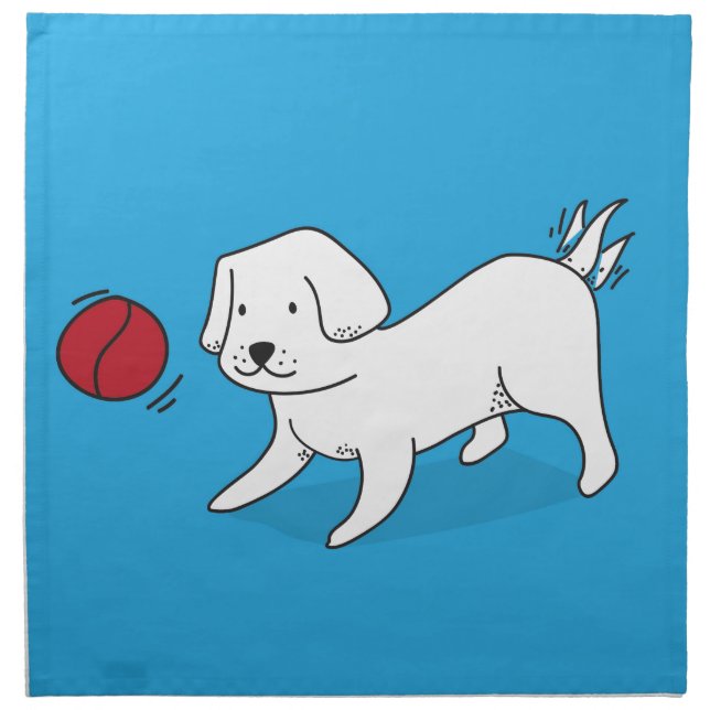 Dog playing with a Ball Napkin (Front)