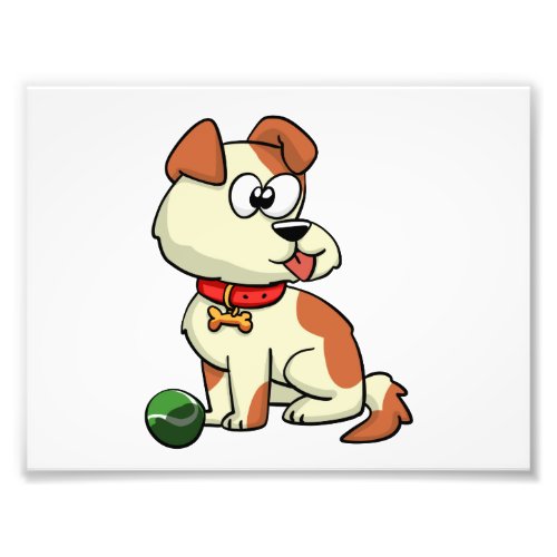 Dog playing with ball  choose background color photo print