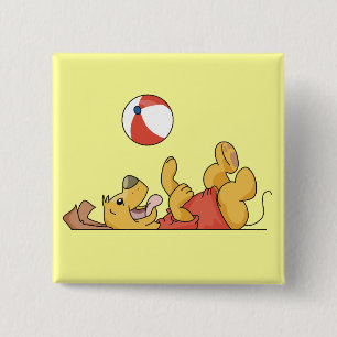 Dog Playing With Ball Tshirts and Gifts Button