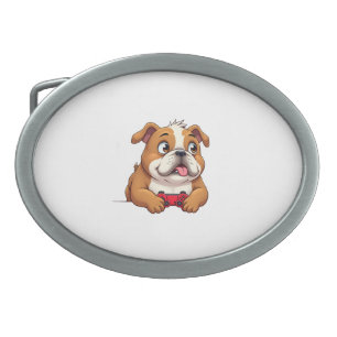 Dog Plays Video Games (4) Belt Buckle