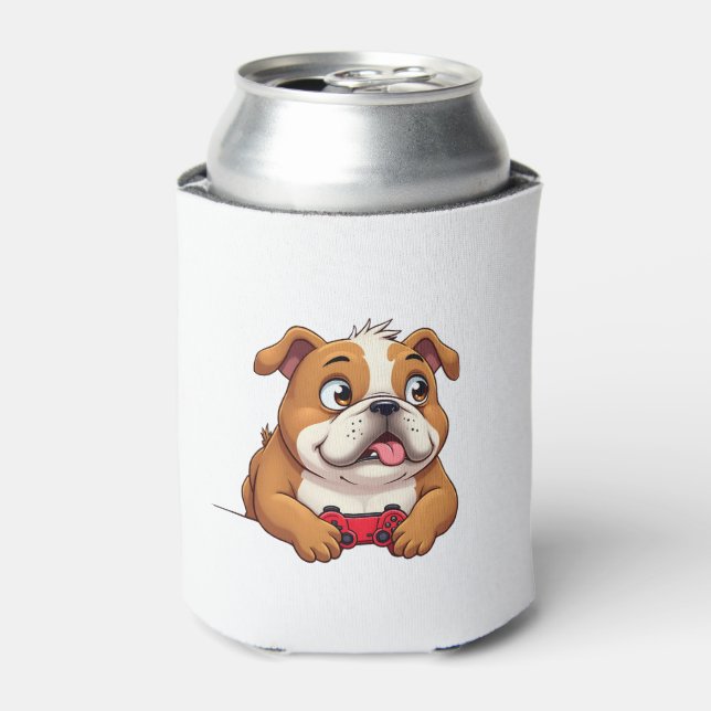 Dog Plays Video Games  (4) Can Cooler (Can Front)