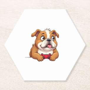 Dog Plays Video Games  (4) Paper Coaster