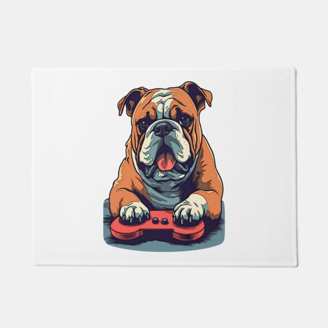 Dog Plays Video Games  Doormat (Front)