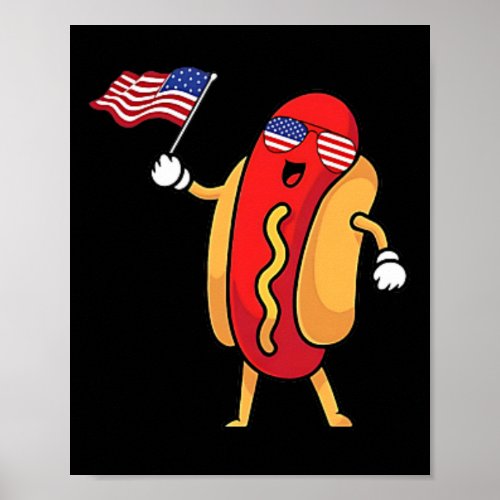 Dog Pocket American Flag Freedom Patriotic 4th Of  Poster
