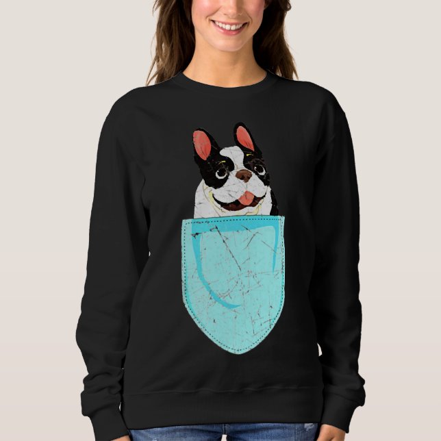 Dog Pocket French Bulldog Sweatshirt (Front)