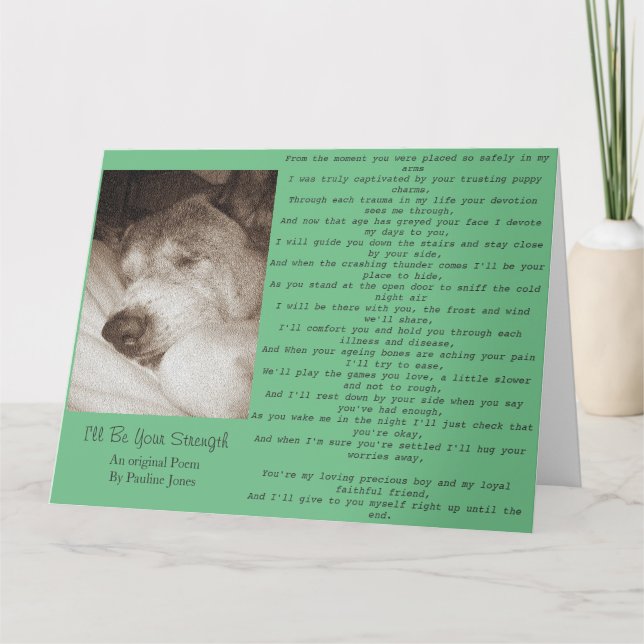 dog poem original loyal old pet sympathy card (Front)