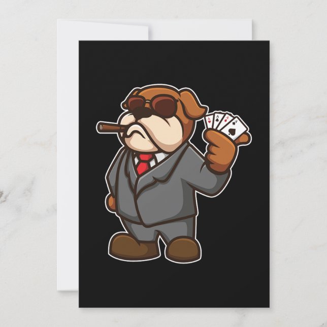 Dog Poker Player Cards Cigar Casio Gambler Gift (Front)