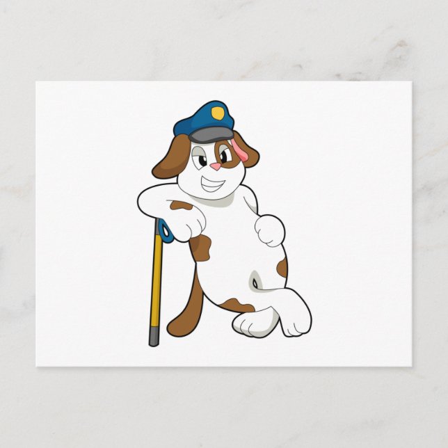 Dog Police officer Police hat Postcard (Front)