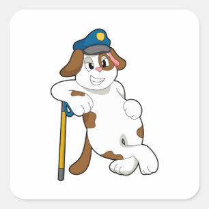 Dog Police officer Police hat Square Sticker