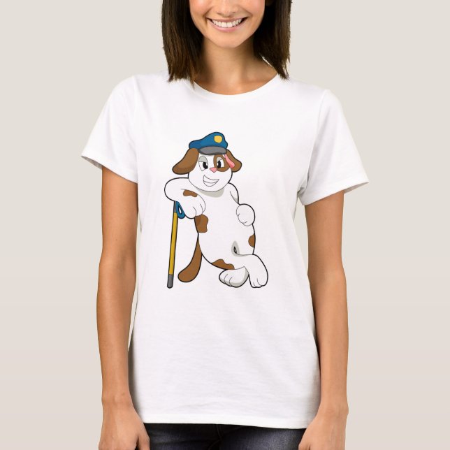 Dog Police officer Police hat T-Shirt (Front)