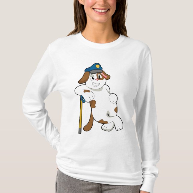 Dog Police officer Police hat T-Shirt (Front)