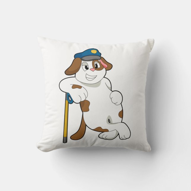 Dog Police officer Police hat Throw Pillow (Front)