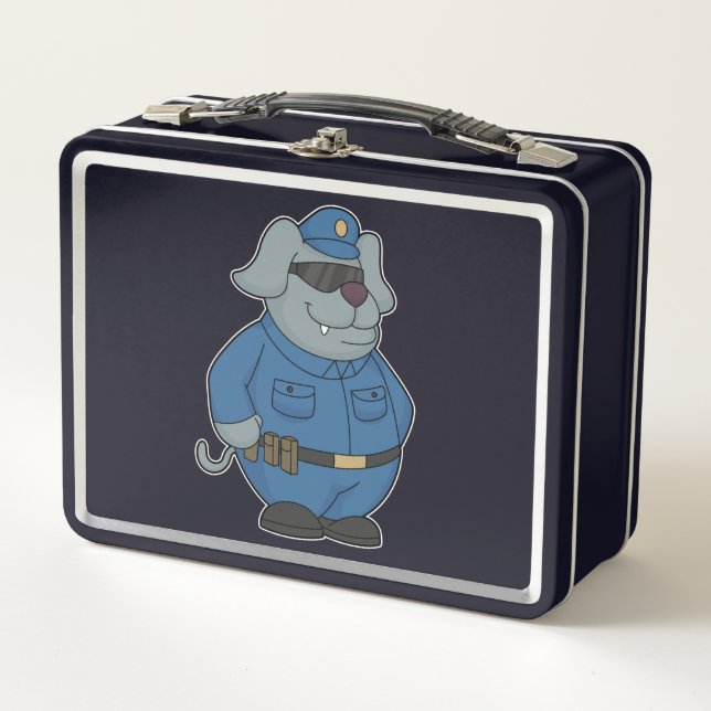 Dog Police officer Police Metal Lunch Box (Front)