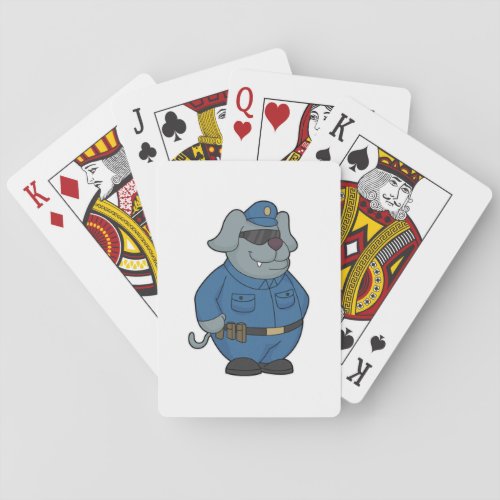 Dog Police officer Police Poker Cards