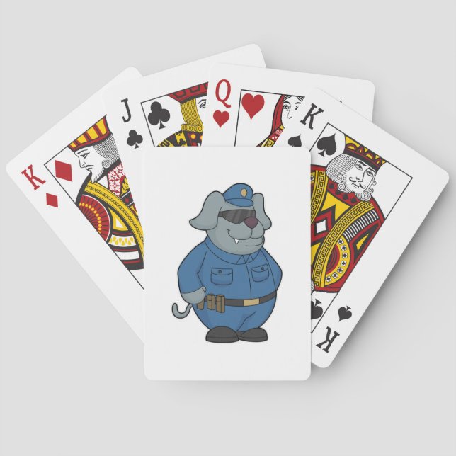 Dog Police officer Police Poker Cards (Back)