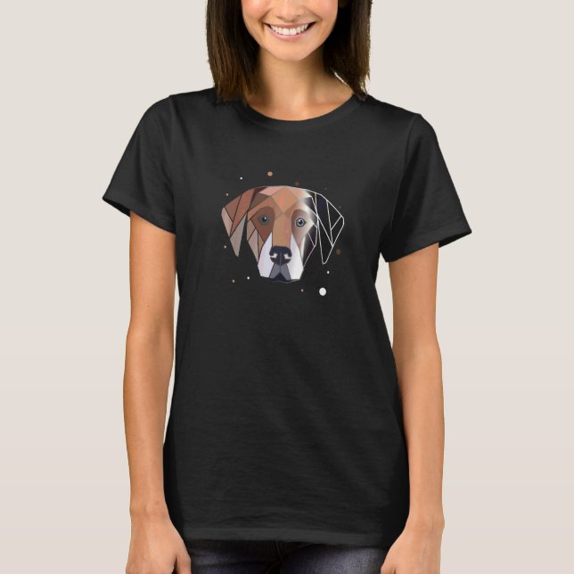 Dog Polygon Animal Abstract Geometric Shape T-Shirt (Front)