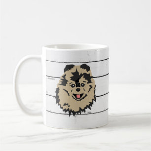 Dog Pomeranian Painting Shiplap Coffee Mug