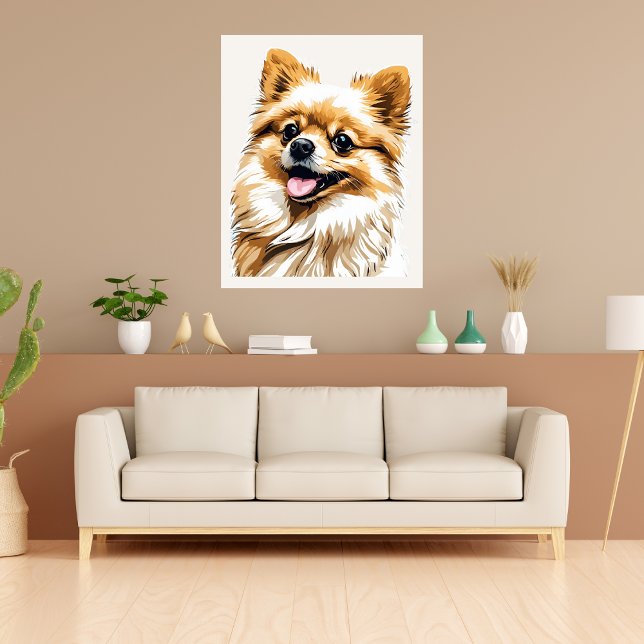 Dog Pomeranian Pop Art Poster  (Dog Pomeranian Pop Art Poster)