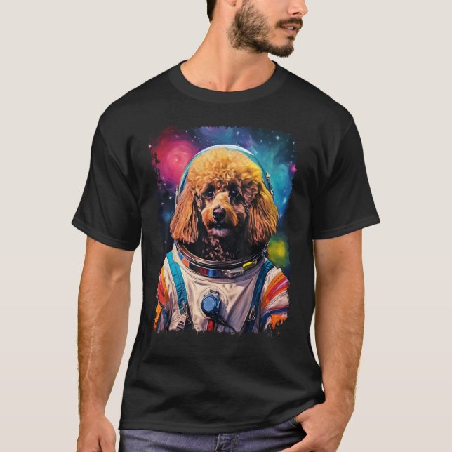 Dog Poodle Space Astronaut T-Shirt (Front)
