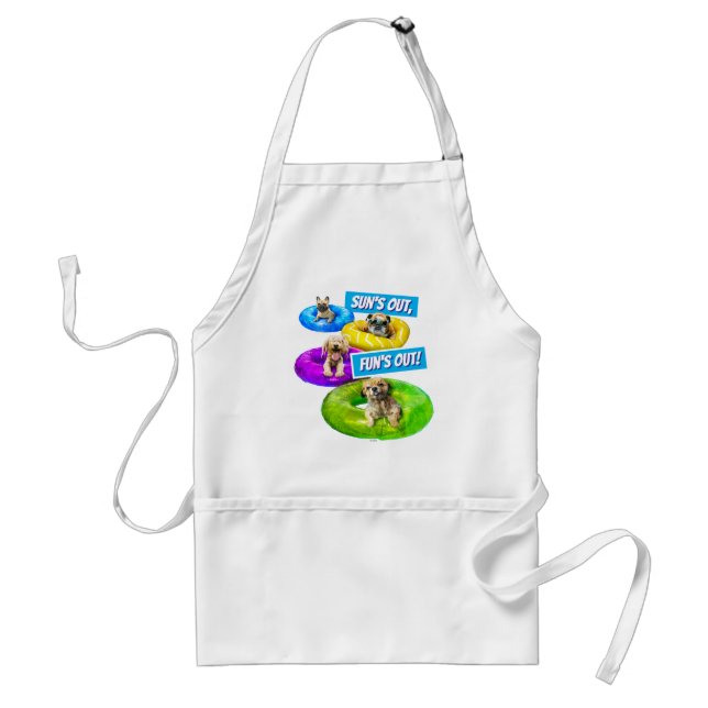 Dog Pool Party Adult Apron (Front)