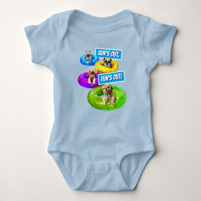 Dog Pool Party Baby Bodysuit (Front)