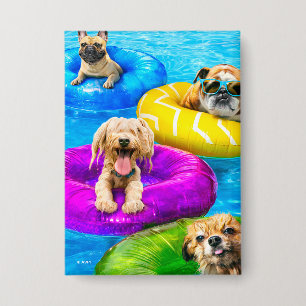 Dog Pool Party Button