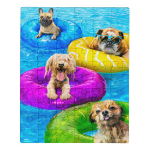 Dog Pool Party Jigsaw Puzzle