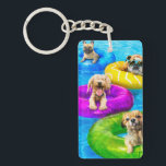 Dog Pool Party Keychain<br><div class="desc">Dive in! | Avanti,  the Global Humor Brand™ has been entertaining the world with its Feel Good Funny greeting cards for over 40 years. Our characters live life to the fullest and celebrate the humor in everyday life.</div>