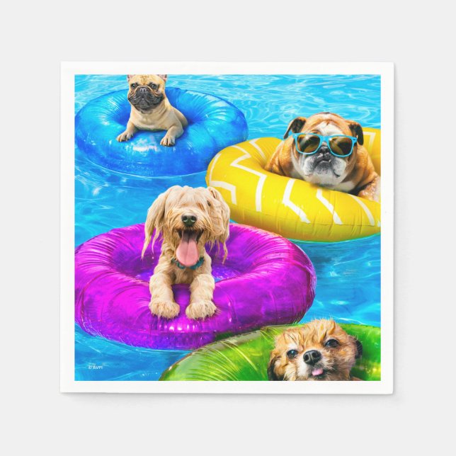 Dog Pool Party Napkins (Front)