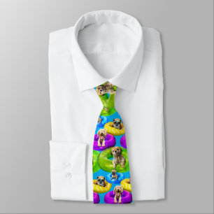 Dog Pool Party Neck Tie