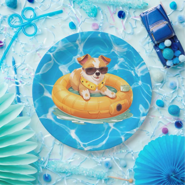 Dog Pool party  Paper Plates (Party)