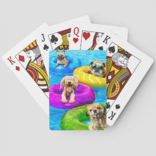 Dog Pool Party Poker Cards