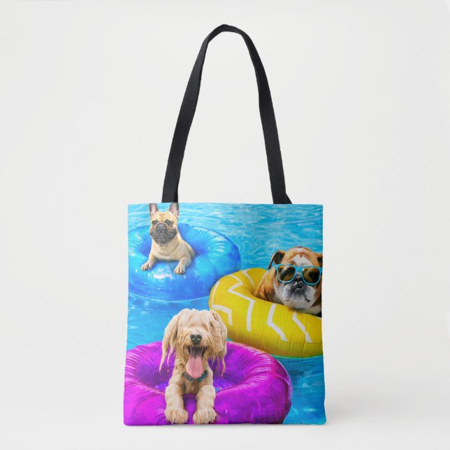 Dog Pool Party Tote Bag (Front)