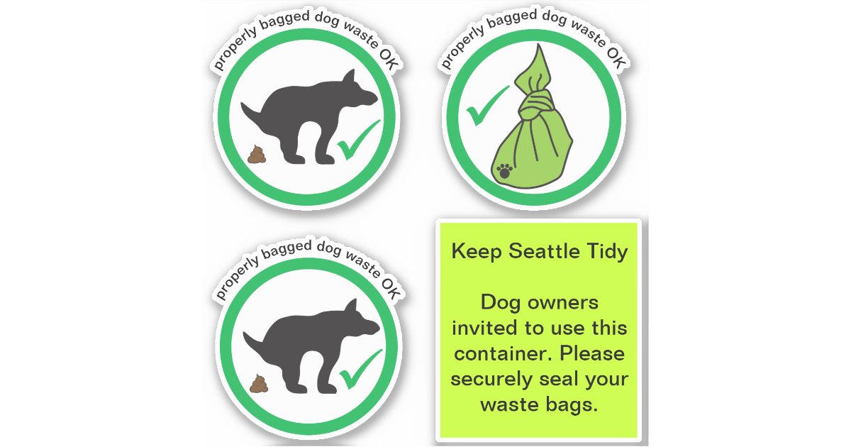 Dog Poop OK Garbage Can Sticker | Zazzle.com
