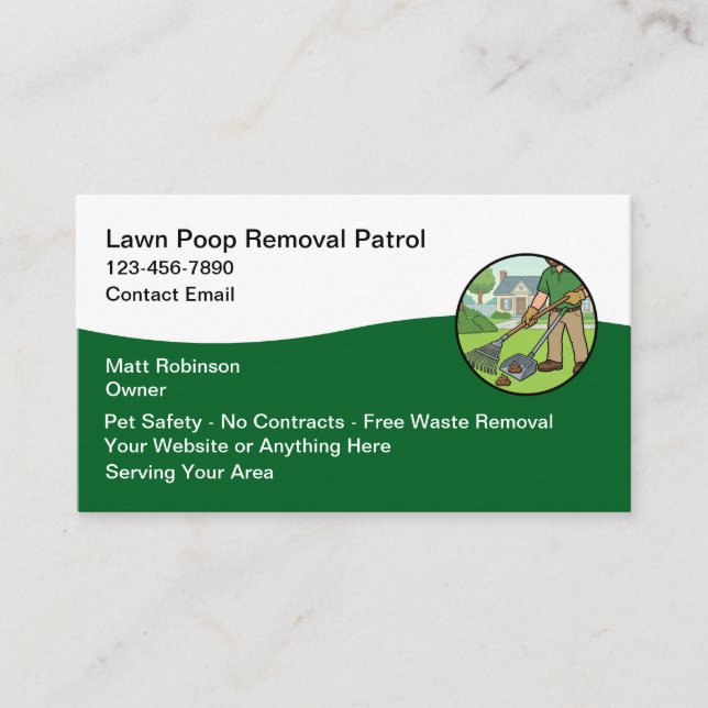 Dog Poop Removal Services  Business Card (Front)