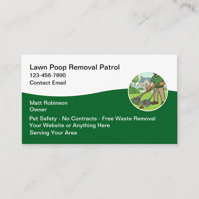 Dog Poop Removal Services  Business Card (Front)