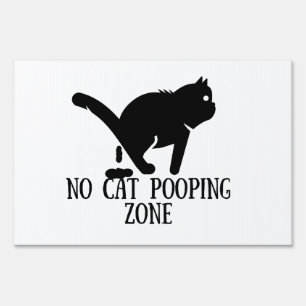 Dog pooping Zone not Cat Sign