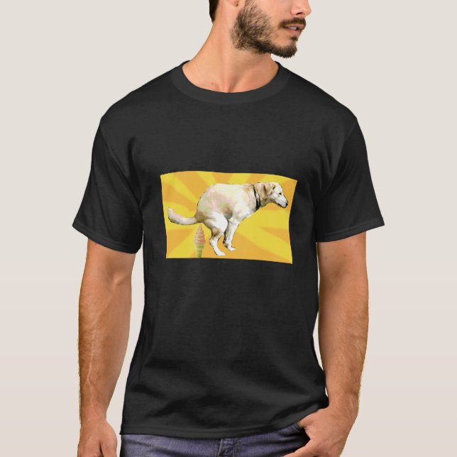 Dog poops out ice cream T-Shirt (Front)