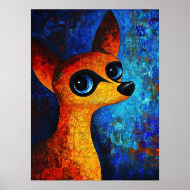 Dog Portrait Art Poster (Front)