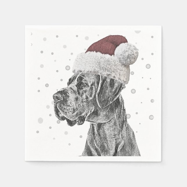 Dog Portrait Christmas Napkins (Front)