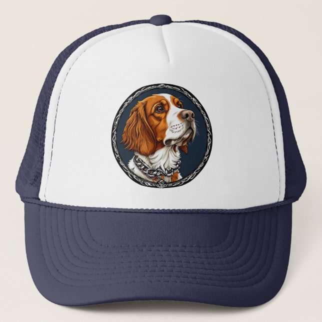 Dog Portrait Emphasizing Detail Trucker Hat (Front)