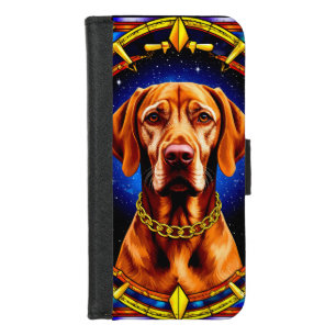 Dog Portrait in Art Deco Frame iPhone 8/7 Wallet Case