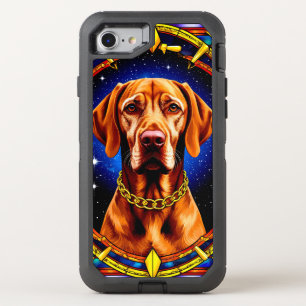 Dog Portrait in Art Deco Frame OtterBox Defender iPhone SE/8/7 Case