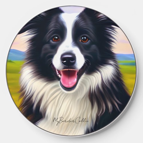 Dog Portrait in Nature _ Cute Border Collie Wireless Charger