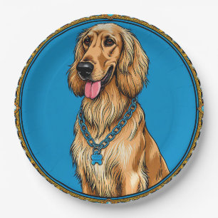 Dog Portrait in Ornate Frame Paper Plates